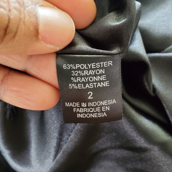 T Tahari Black Sleeveless Fringe Hem Sheath Dress 2 - Picture 7 of 10